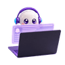 GhostMe mascot floating invisibly over a video call